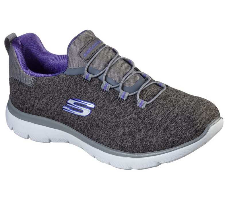 Skechers Summits - Quick Getaway - Womens Sneakers Grey/Purple [AU-QH8461]